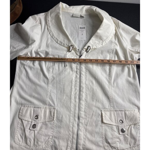 Chico's Zenergy Collection Ripstop Jacket Optic White Size 3/XL NWT - Picture 7 of 10